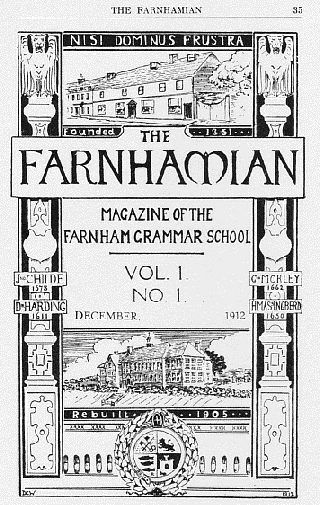 Cover of the first issue of the Farnhamian December 1912