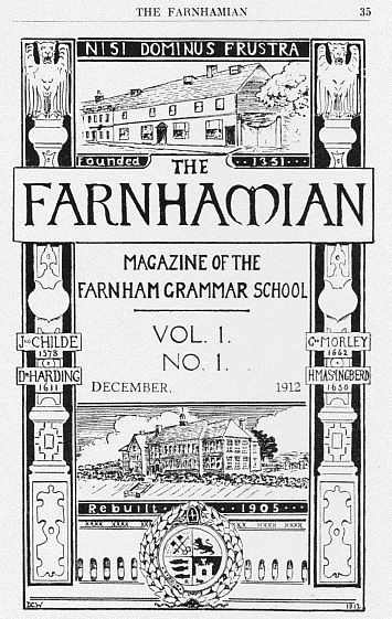 Cover of the first issue of The Farnhamian magazine, December 1912