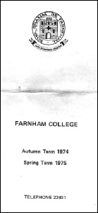 Farnham College Calendar 1974-75