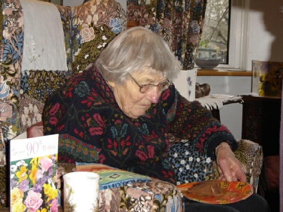 Jean Blair celebrating her 90th birthday in 2012